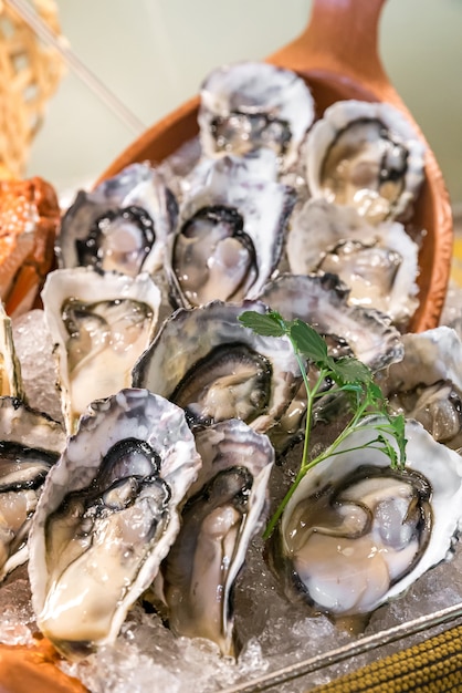 Mariscos en el hielo