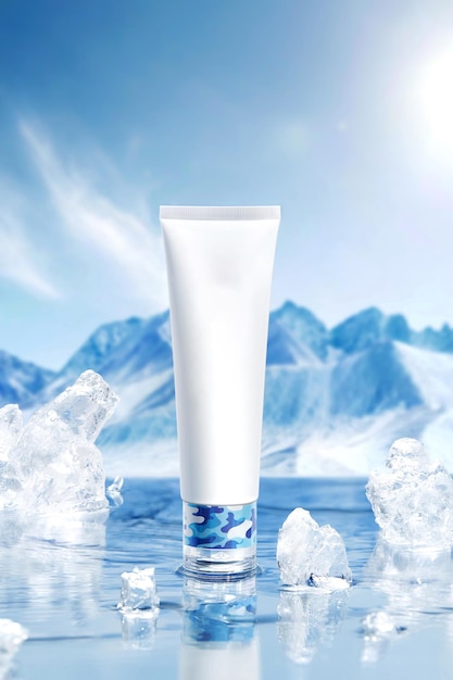 Markenloser weißer Kosmetikbehälter für Design-Kosmetik-Attrappe