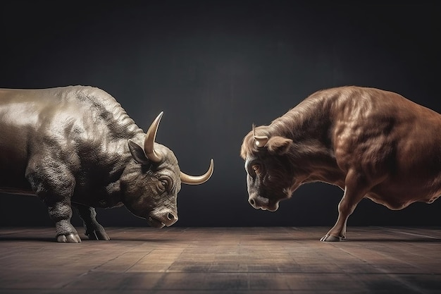 Market Battle Bull vs Bear Competencia financiera y estrategia de inversores Ai generativa