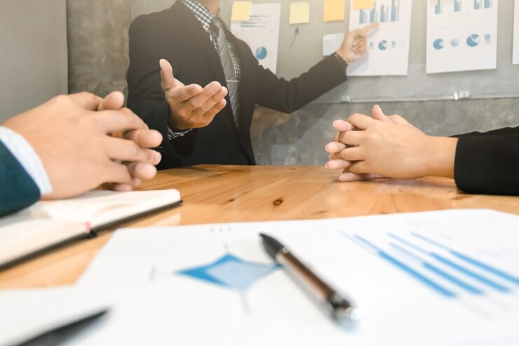 Marketing Análisis rendimiento de ventas Equipo, Reunión de negocios Concepto