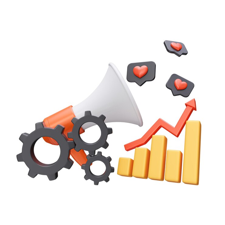 Foto marketing de mídia social smm 3d render ilustração isolada