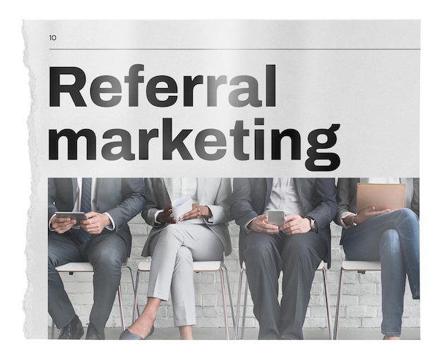 Marketing de referência adesivo de jornal png imagem de negócio em fundo transparente