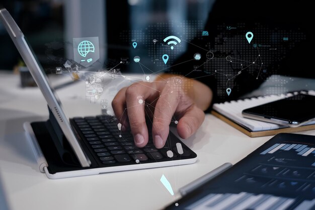 Marketing digital conceito de venda de comércio promoção de produtos ou serviços