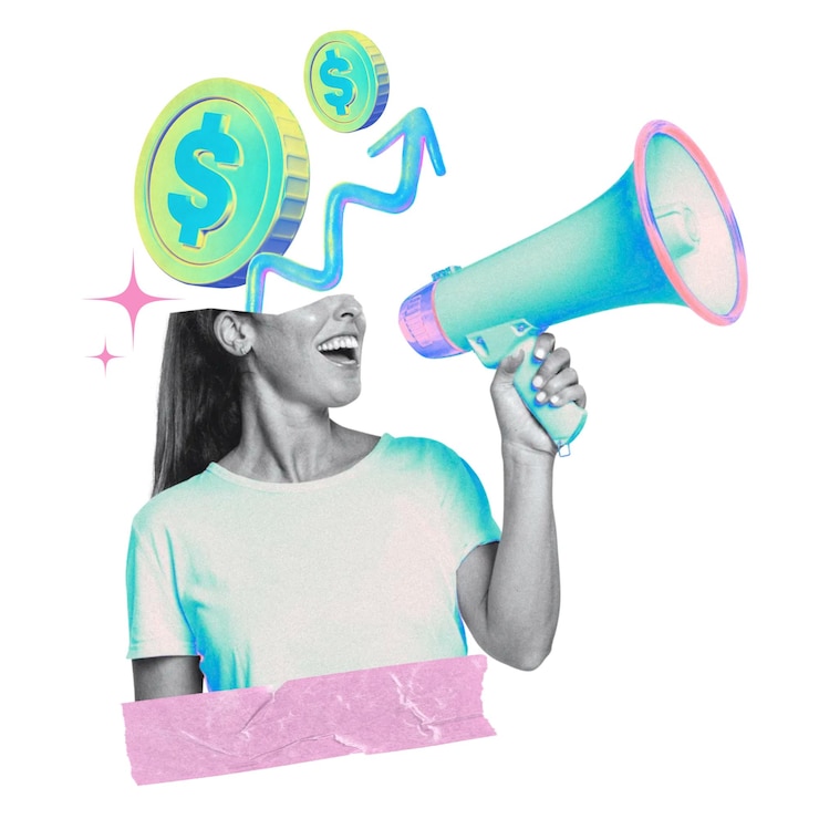Foto marketing de influencers png collage de redes sociales remix de fondo transparente