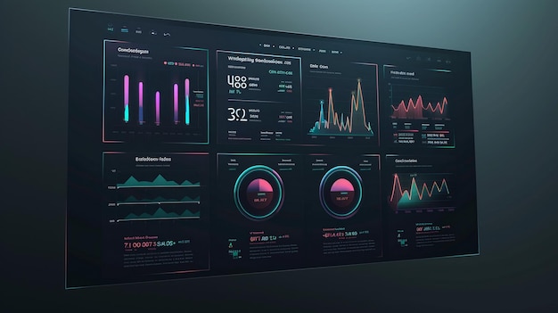 Foto marketing-performance-dashboard auf dem computerbildschirm