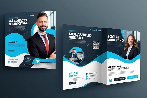 Marketingagentur Soziale Medien Post Digitales Marketing Web-Banner Unternehmensquadrat Flyer Vorlage