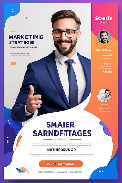 Marketingstrategien Live-Webinar-Banner-Einladung und Social-Media-Post-Vorlage