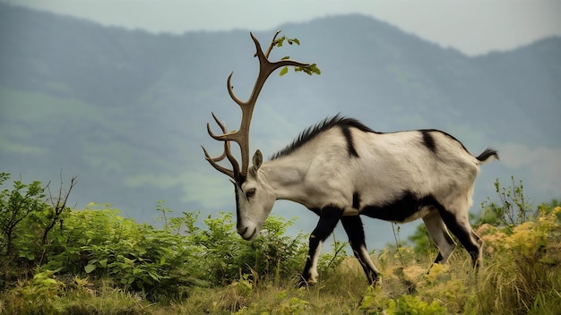 Markhor en el área silvestre