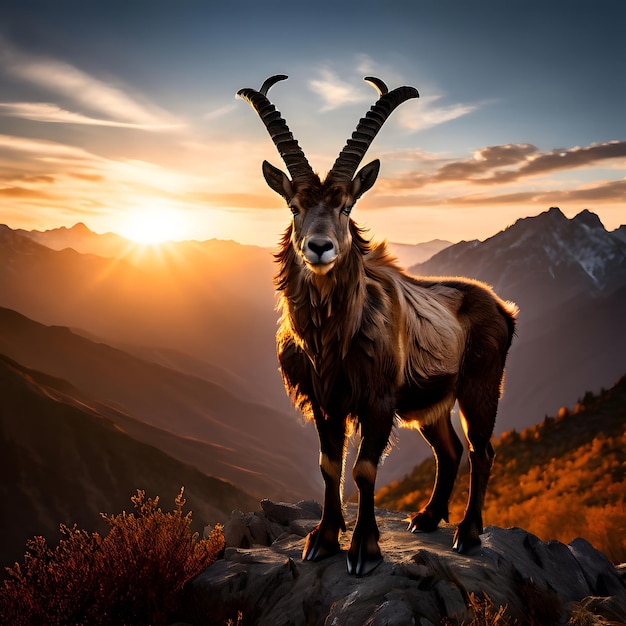 Markhor in den Bergen