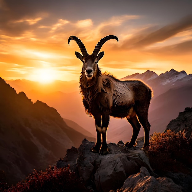 Markhor en las montañas