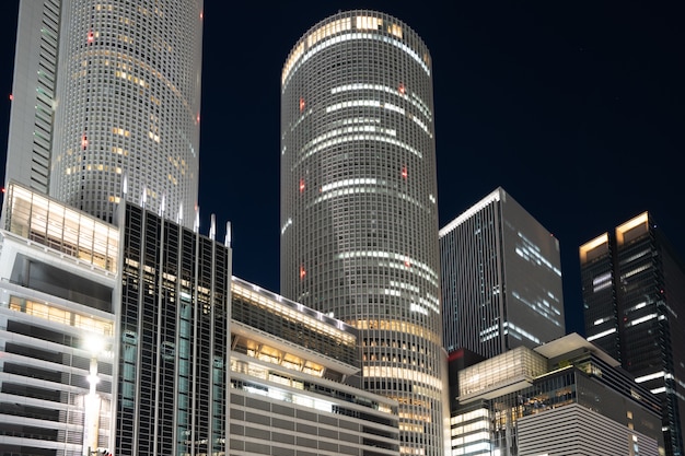 Marksteingebäude in Nagoya-Stadt nachts in Nagoya, Japan