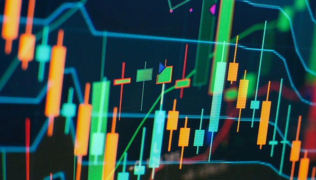 Marktanalyse Balkendiagramme Diagramme Finanzzahlen Abstrakte leuchtende Forex-Diagramm-Schnittstellentapete Investmenthandel Aktienfinanzierung