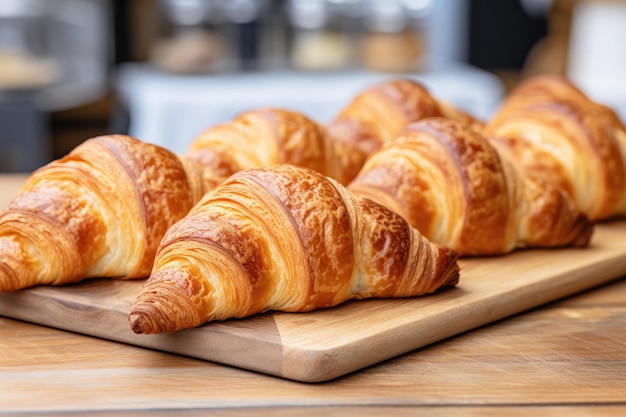 Marktbäckerei mit köstlichen süßen Croissants