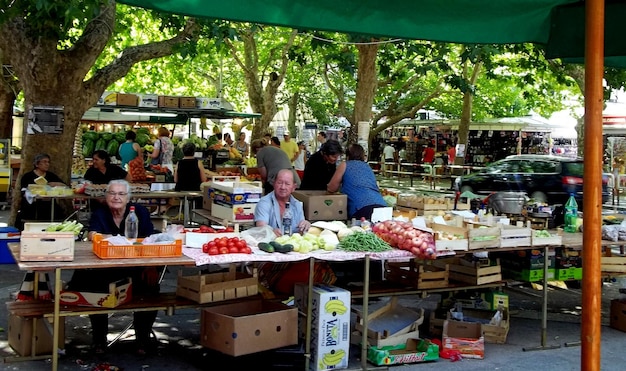 Foto marktstand zum verkauf