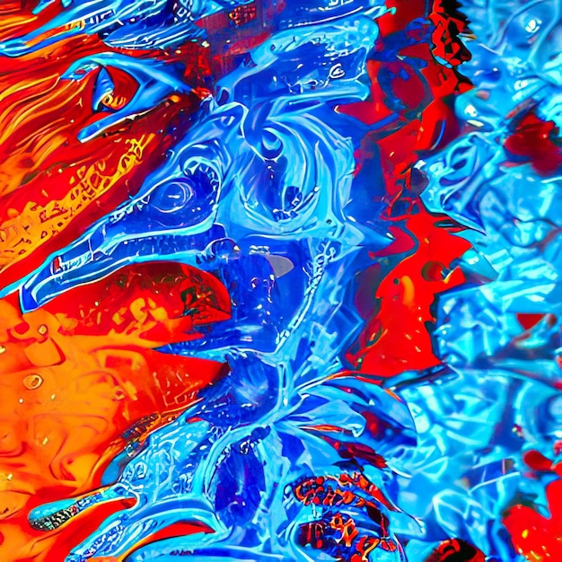 Mármol abstracto fondo líquido mármol azul y naranja