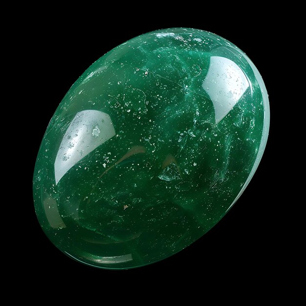 Foto un mármol verde con una piedra verde en él