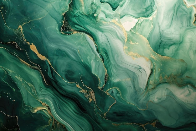 Marmolado Textura de mármol Pintura líquido verde salpicado Fondo de color abstracto Pintura al óleo de alta textura Generativo AIx9