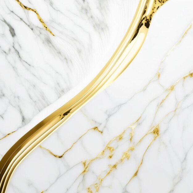 Mármore líquido realista com fundo texturizado de piso de luxo branco dourado