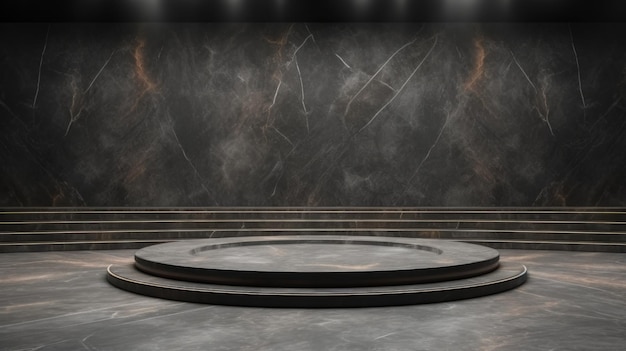 Marmorino-Textur dekorierte Bühne Fotorealistische moderne Theaterbühne Horizontaler Hintergrund Ai-generiertes minimalistisches Bildschirmhintergrundbild