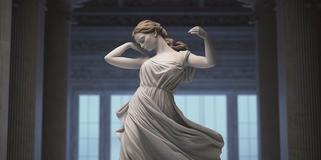 Marmorstatue einer Ballerina Generative KI