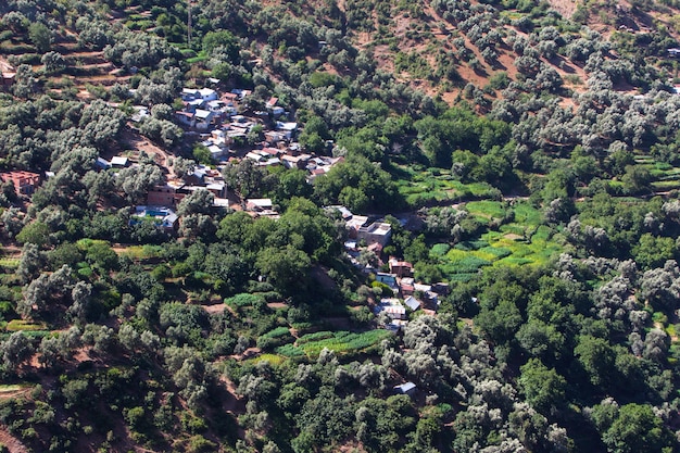 Marokkanische landschaftslandschaft im sommer, marokkanisches ländliches leben