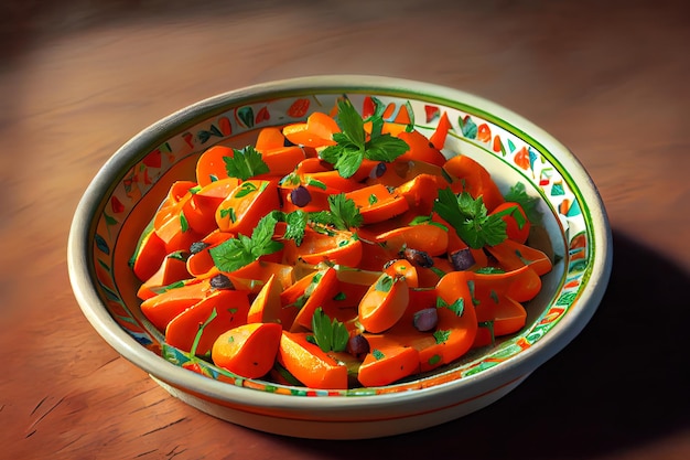 Marokkanischer gesunder und billigster Karottensalat