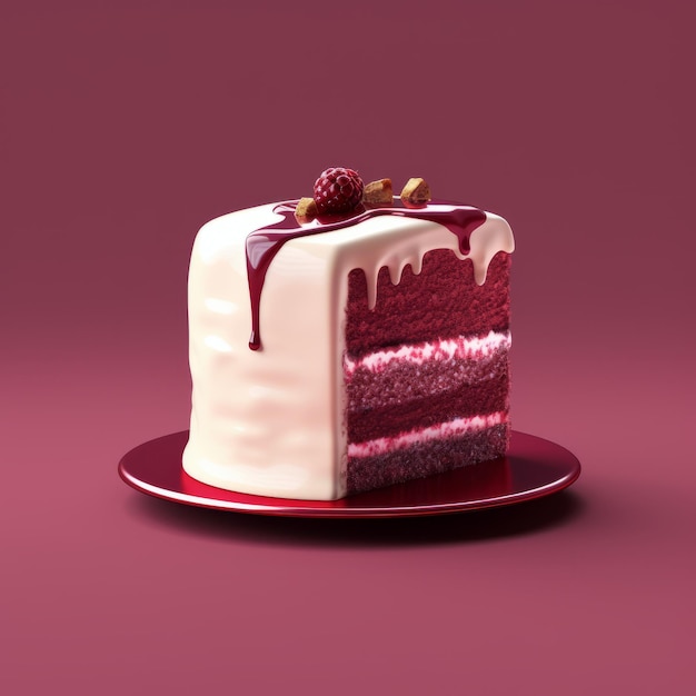 Foto maroon cake 3d alimentação e lácteos design gráfico em vermelho escuro e magenta leve