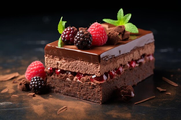 Foto la marquesa de chocolate un delicioso pastel frío hecho con galletas maria y chocolate