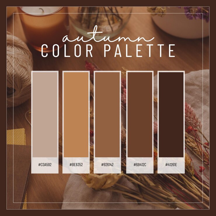Foto marrón oscuro con estilo orgánico minimalista paleta de colores de otoño
