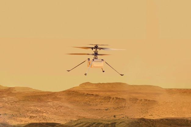 Mars Droneingenuity Helikopter Elemente dieses Bildes von NASA d Illustration eingerichtet