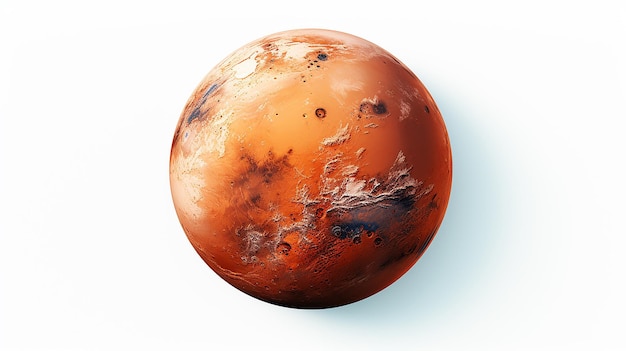 Mars ist in Weiß isoliert. Elemente dieses von der NASA bereitgestellten Bildes