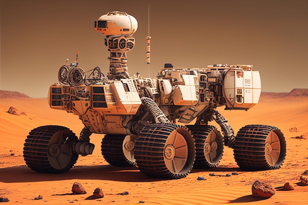 Mars-Rover-Nahaufnahme, KI generiert