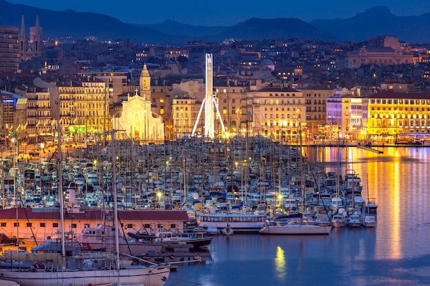 Marseille Frankreich Nacht