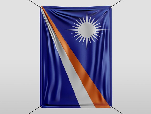 marshall_islands de 3D render bandera aislada y fondo blanco