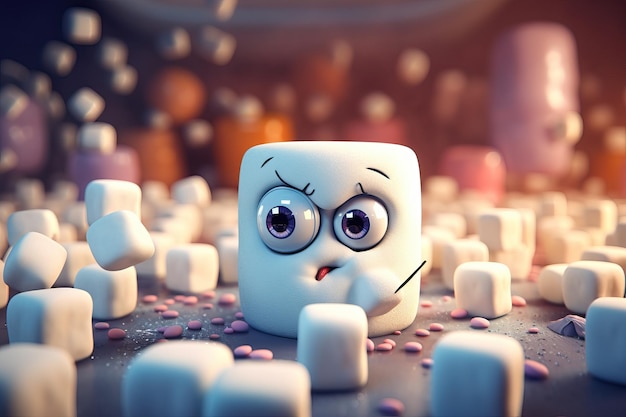 Marshmallow ilustración creativa generada por IA