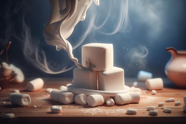 Marshmallow ilustración creativa generada por IA