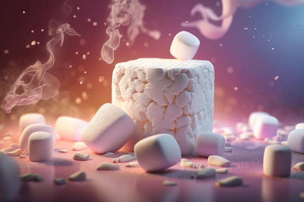 Marshmallow kreative Illustration KI generiert