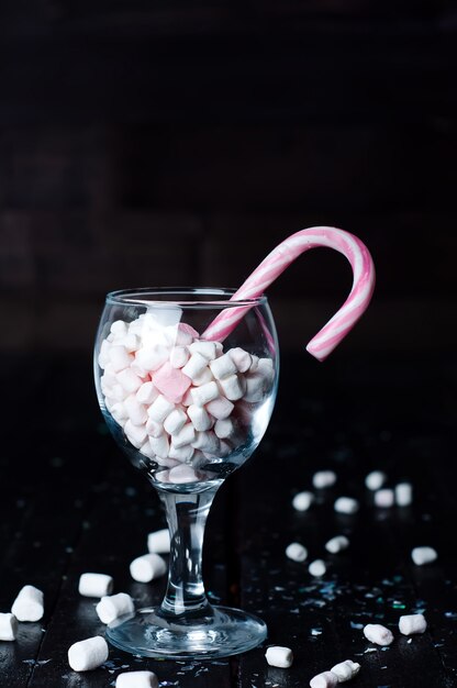 Marshmallows brancos e rosa