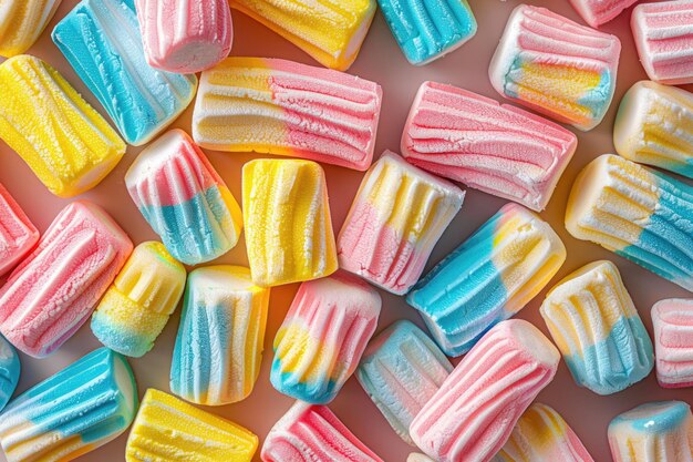 Marshmallows dulces de varios colores vista superior Marshmallow dulces como fondo