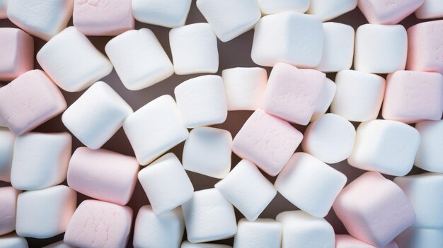 Foto marshmallows esponjosos como fondo caramelos de comida dulce ilustración de ia generativa