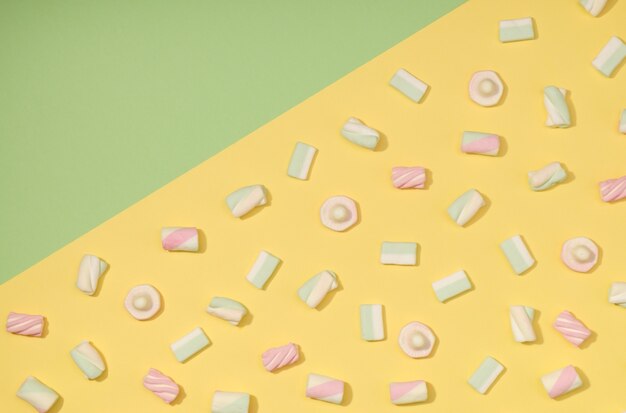 Marshmallows flach gelegt