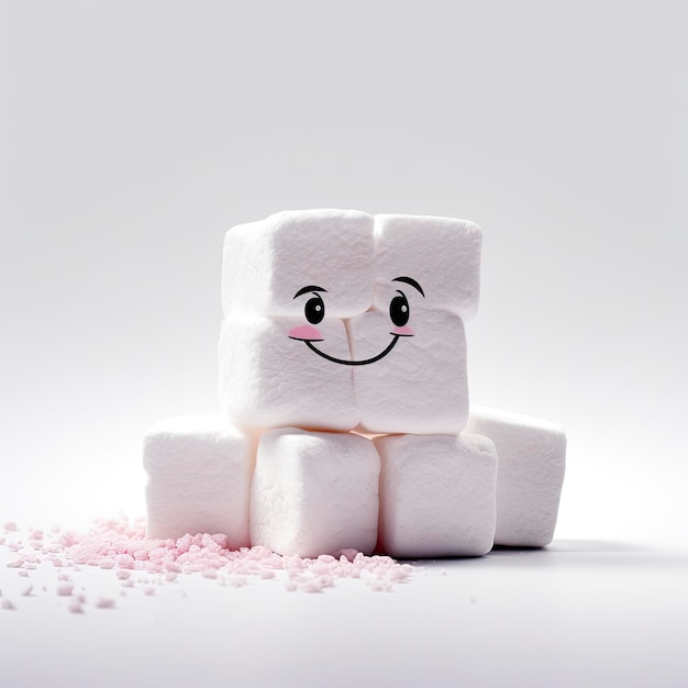 Marshmallows mit einem Lächeln