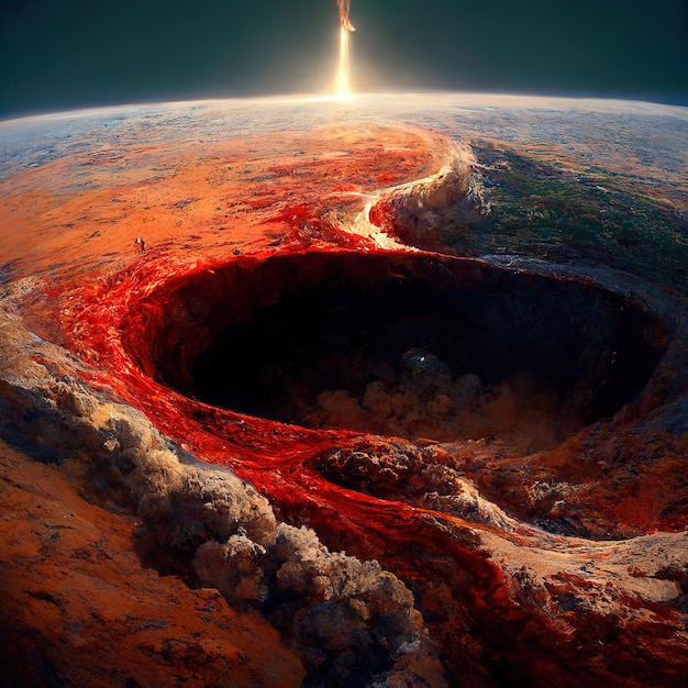 Marte chocando contra la tierra
