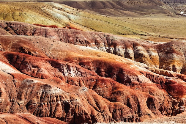 Foto marte colorido en las montañas de altai valle marciano hermoso paisaje en la república de altai rusia