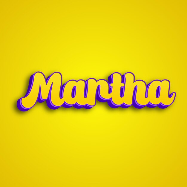 Foto martha tipografia design 3d amarelo rosa branco fundo foto jpg