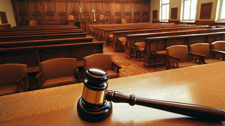 El martillo en la sala del tribunal