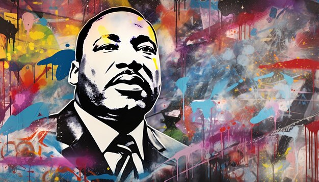 Foto martin luther king graffiti-stil kunst straßenkleidung