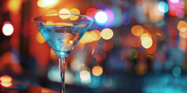 Martini-Glas auf einem verschwommenen Hintergrund Generative KI