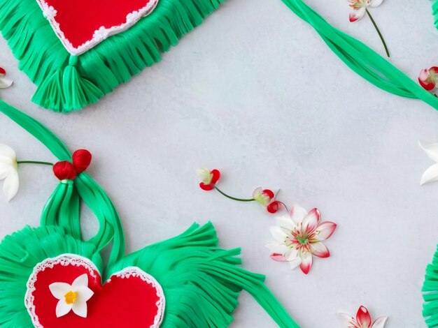 Foto martisor e baba marta símbolos de fundo da primavera