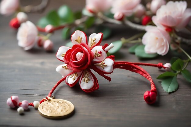 Martisor rot-weiße Garn-Floss-Faden Feier der Begrüßung des Frühlings in Moldawien und Rumänien